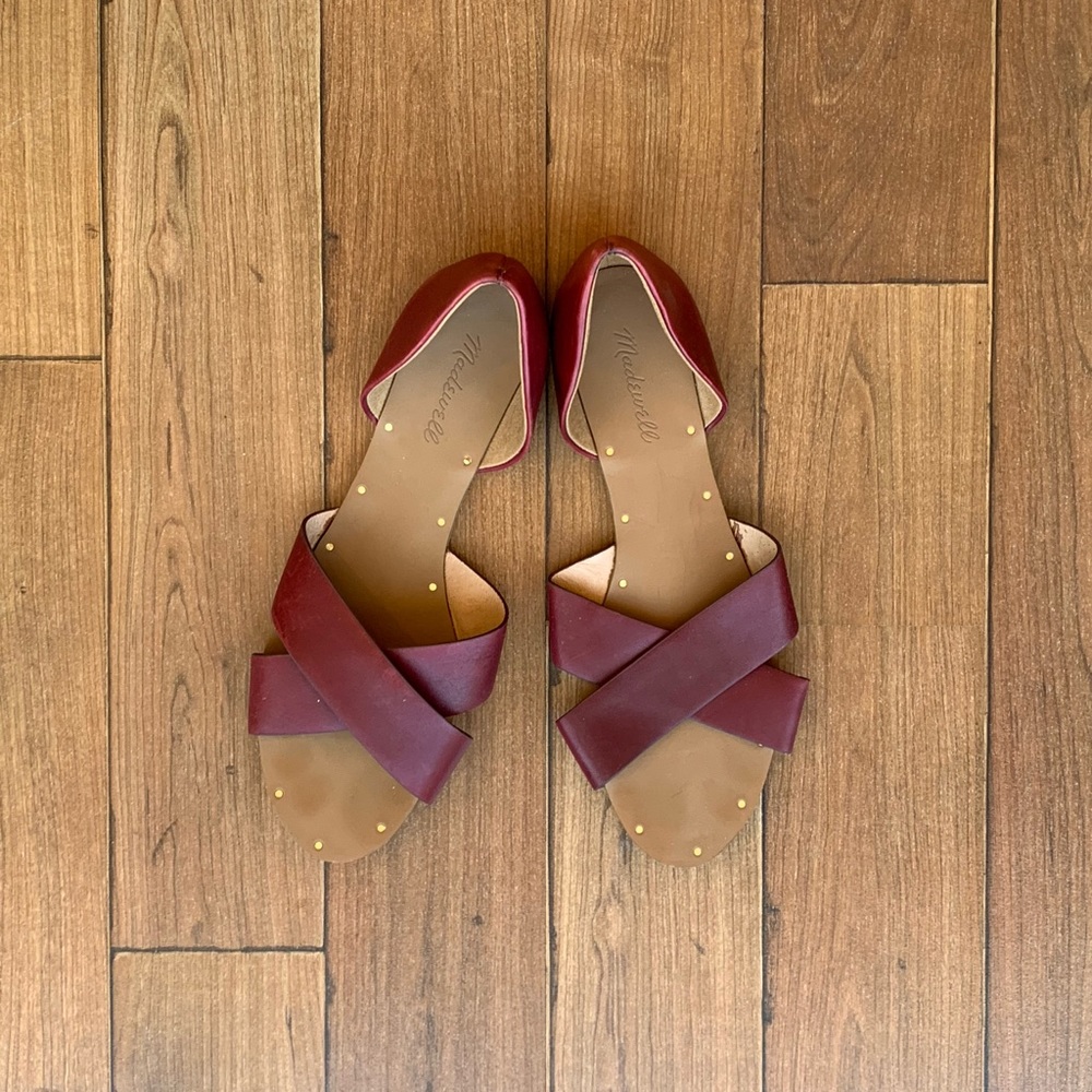 Madewell Burgundy Slip on Flat Shoe